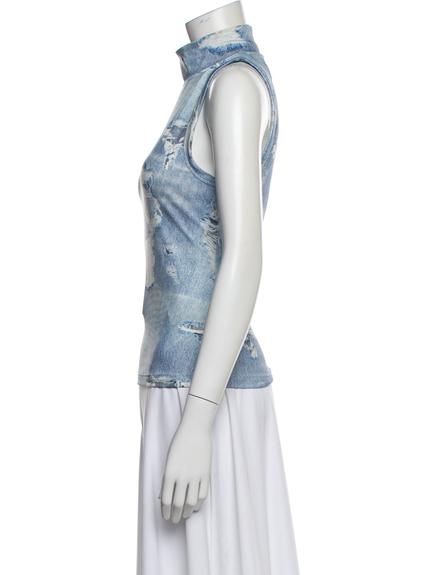 032c Patterned Mock Neck Top