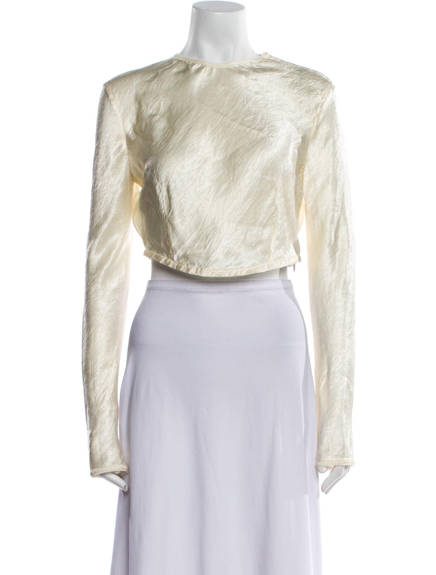 Anna October Bateau Neckline Long Sleeve Crop Top