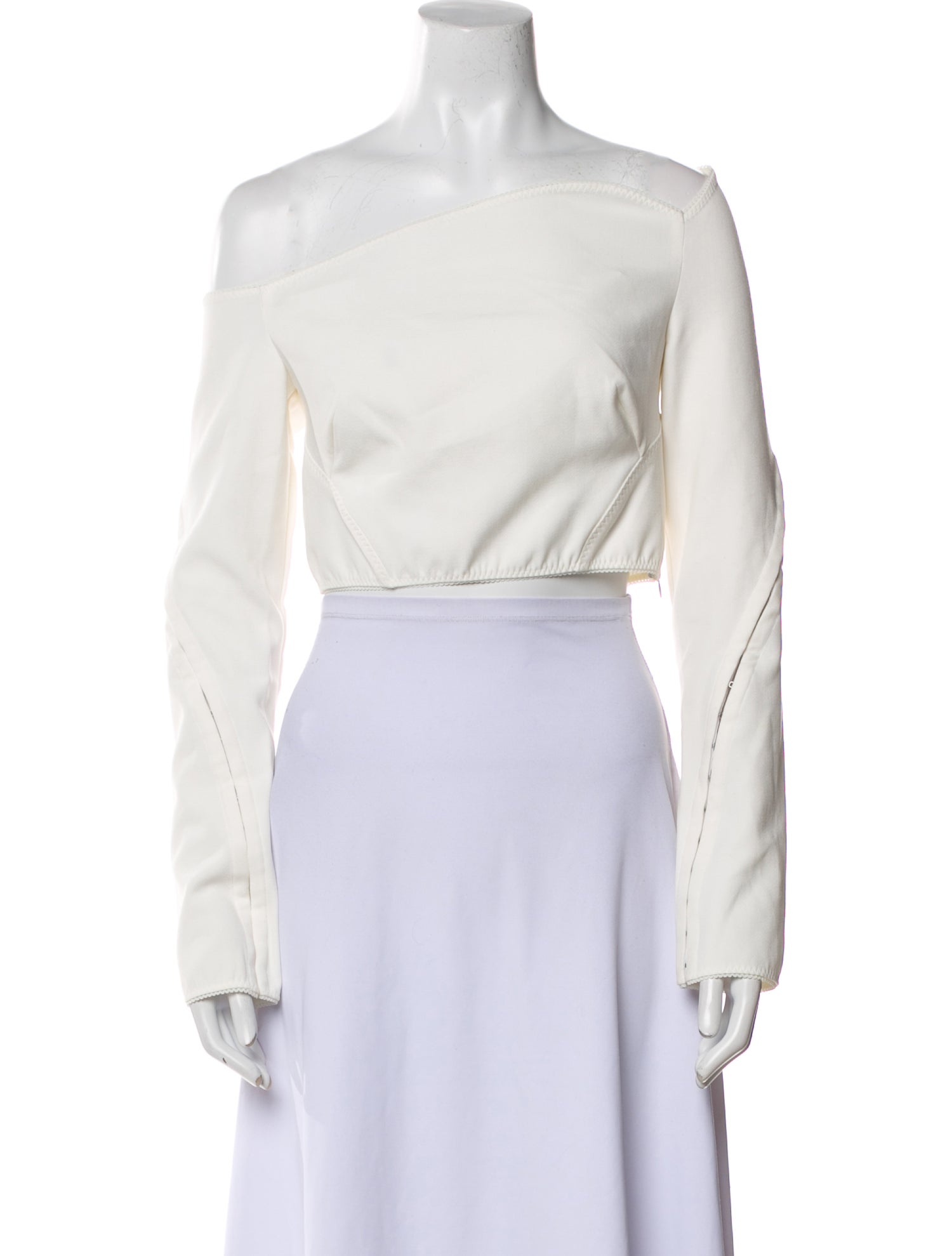 Anna October Asymmetrical Long Sleeve Crop Top