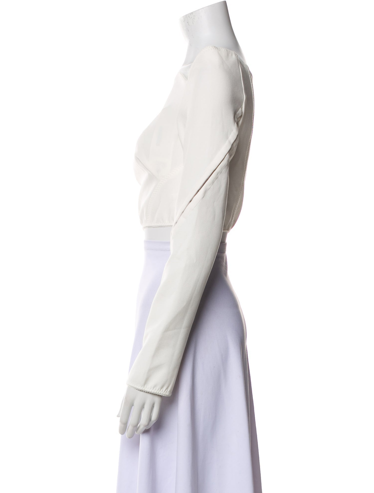 Anna October Asymmetrical Long Sleeve Crop Top