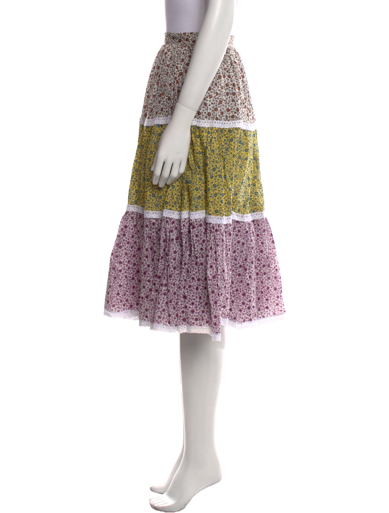 Anna October Floral Print Knee-Length Skirt