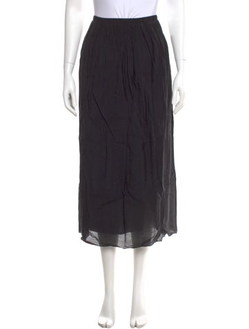 Pre-owned Anna October Pleated Accents Midi Length Skirt In Black