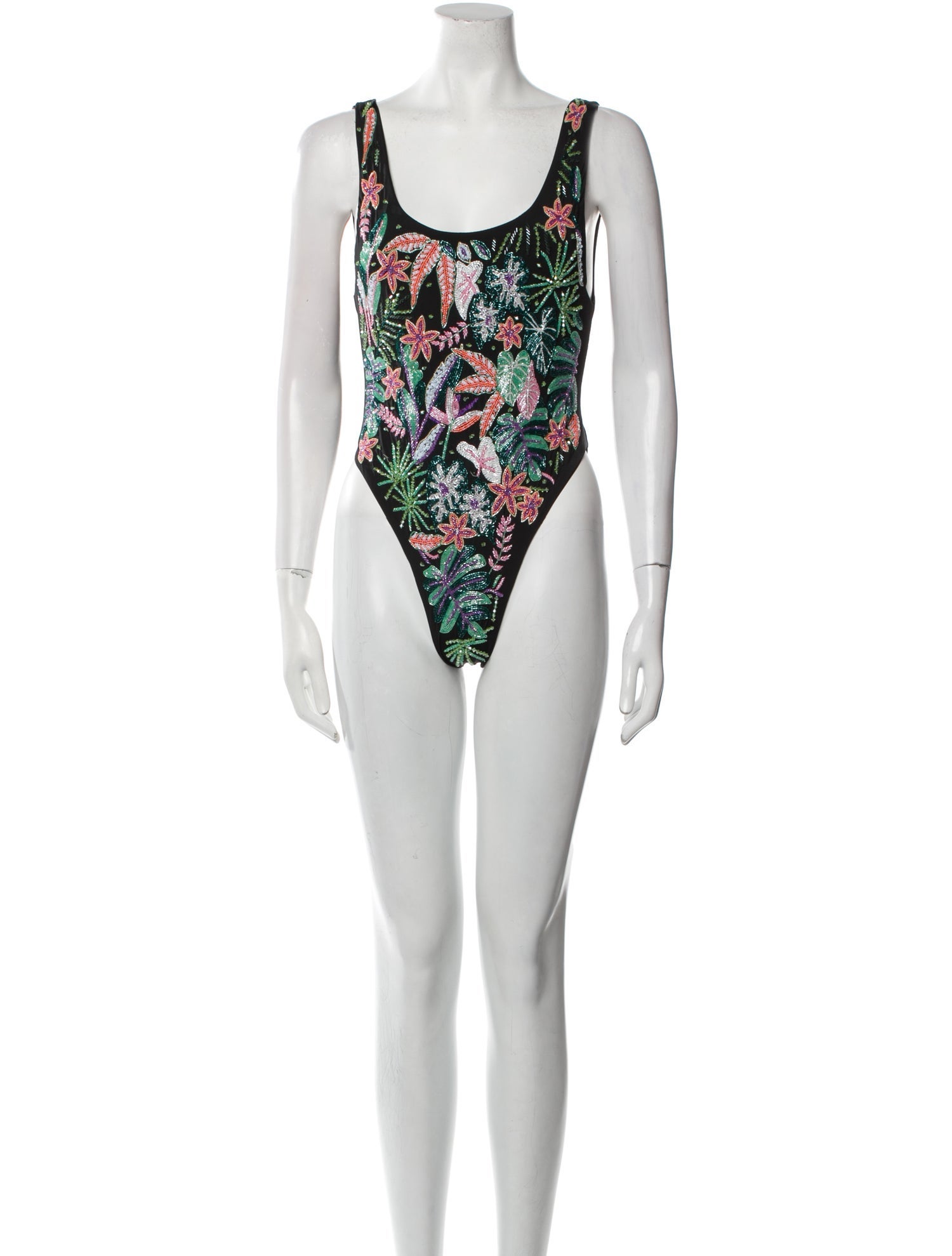 Oceanus Printed Beaded Accents One-Piece w/ Tags
