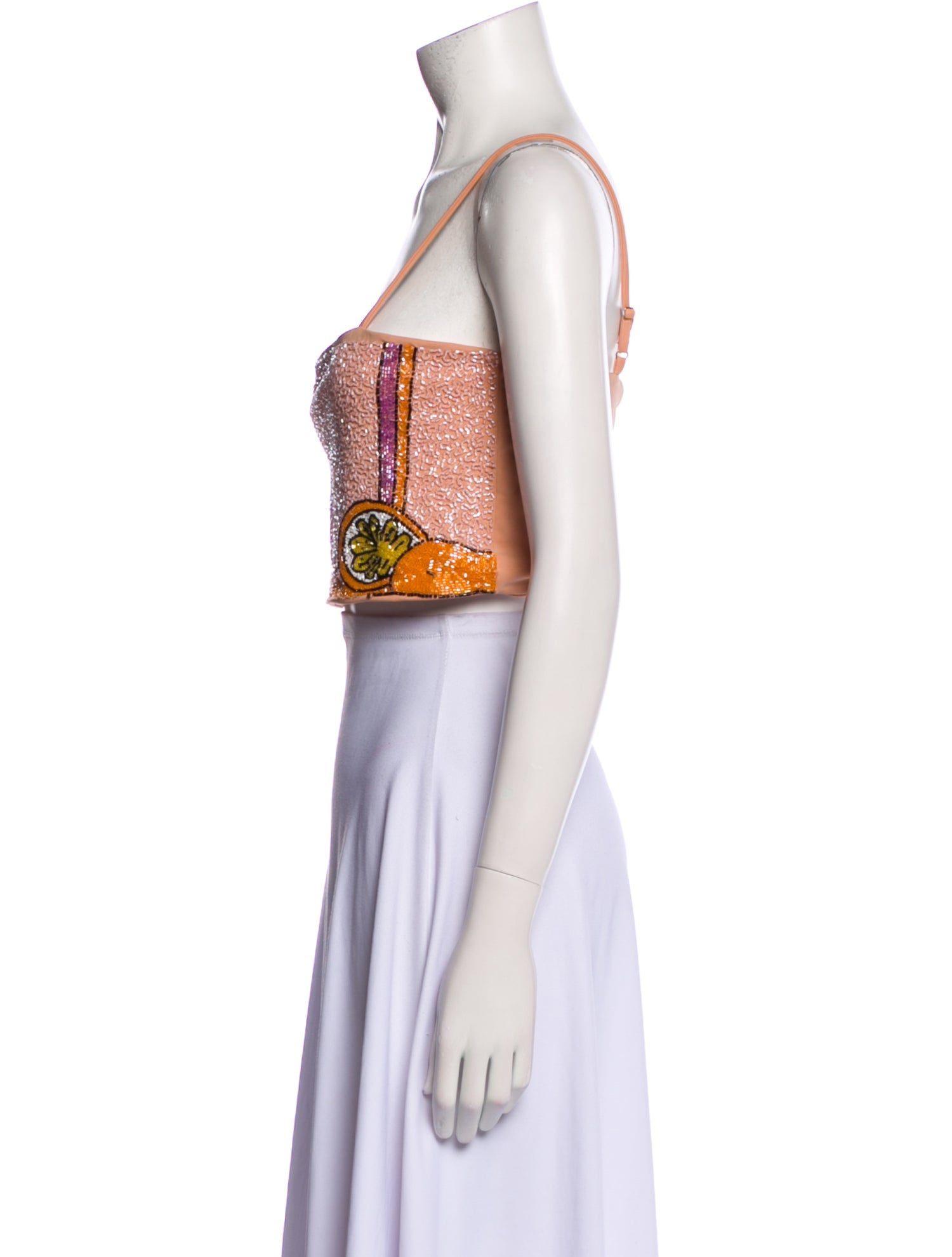 Oceanus Printed Beaded Accents Top