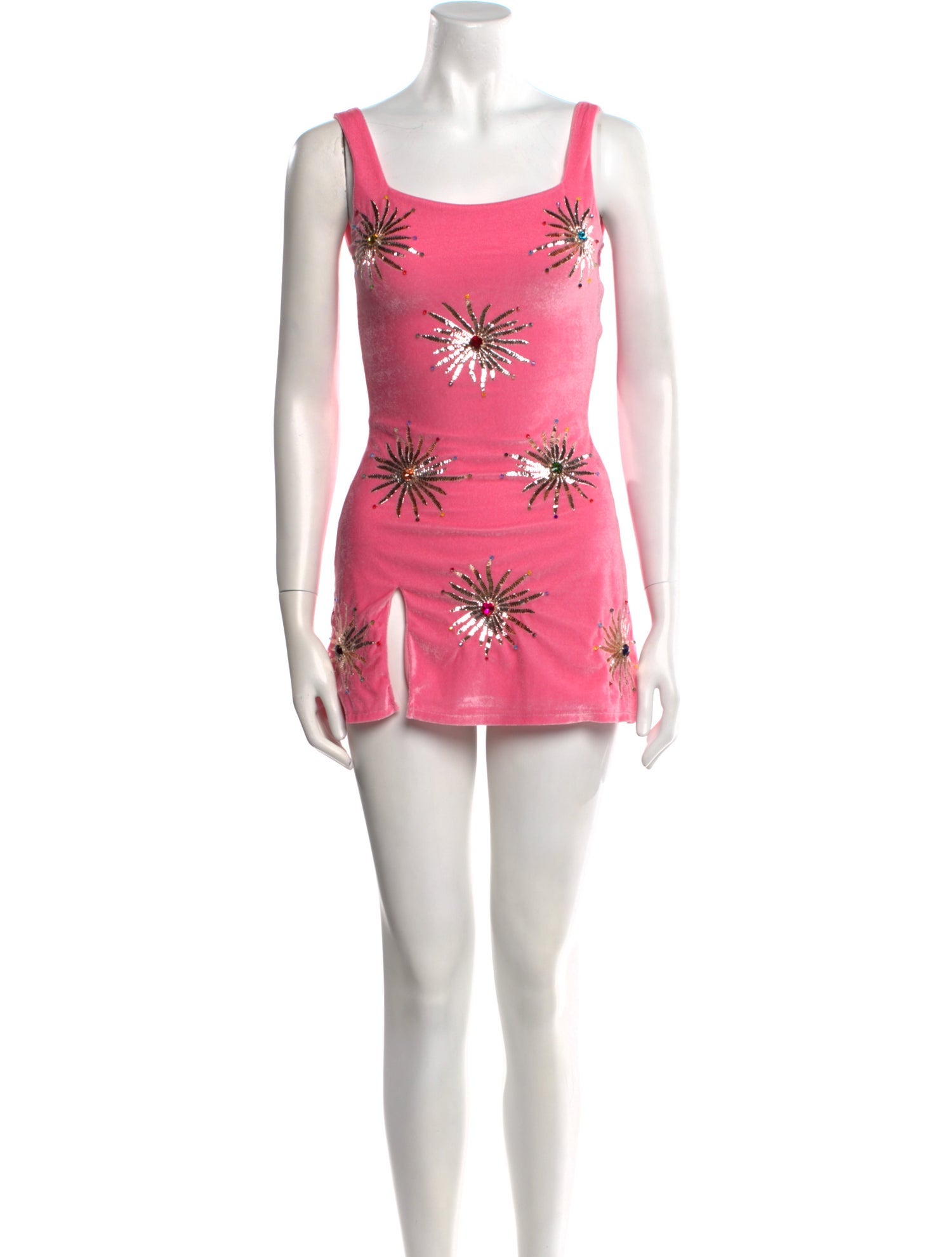 Oceanus Floral Print Mini Dress