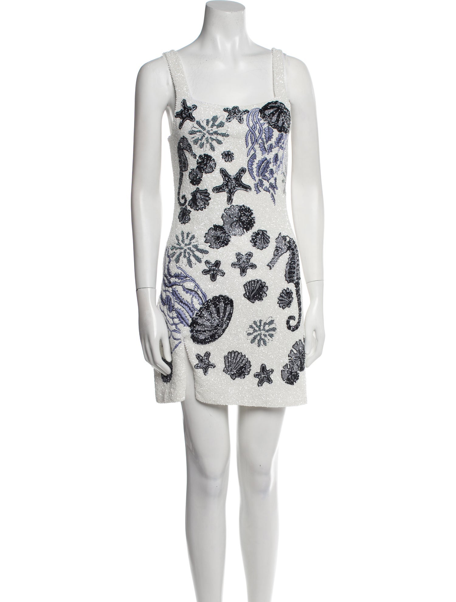 Oceanus Floral Print Mini Dress
