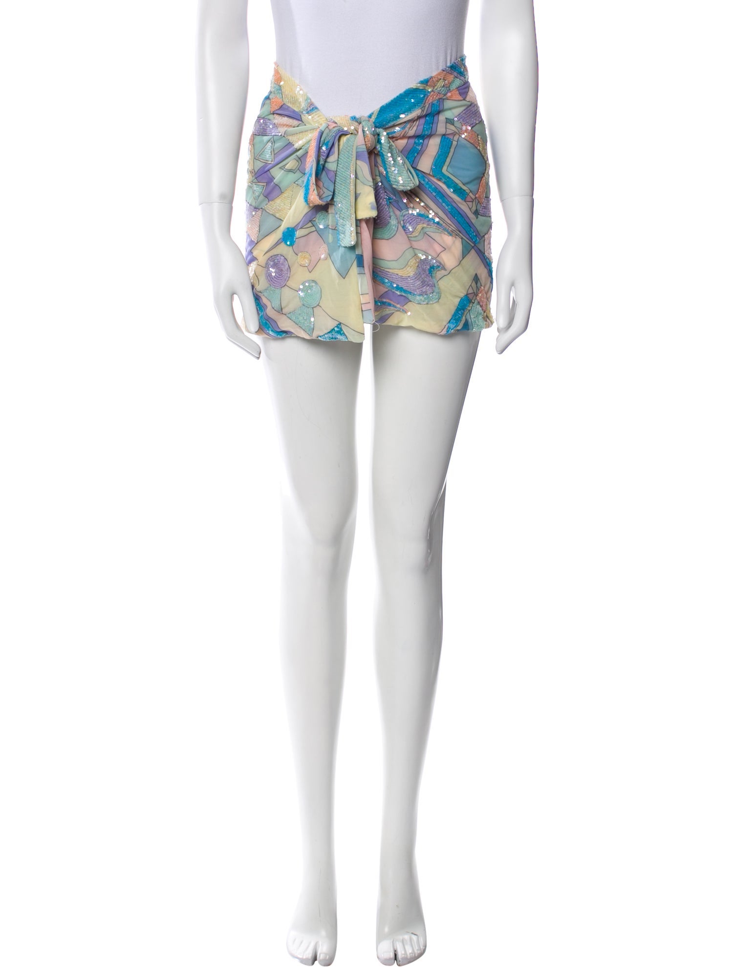 Oceanus Printed Sequin Embellishments Cover-Up