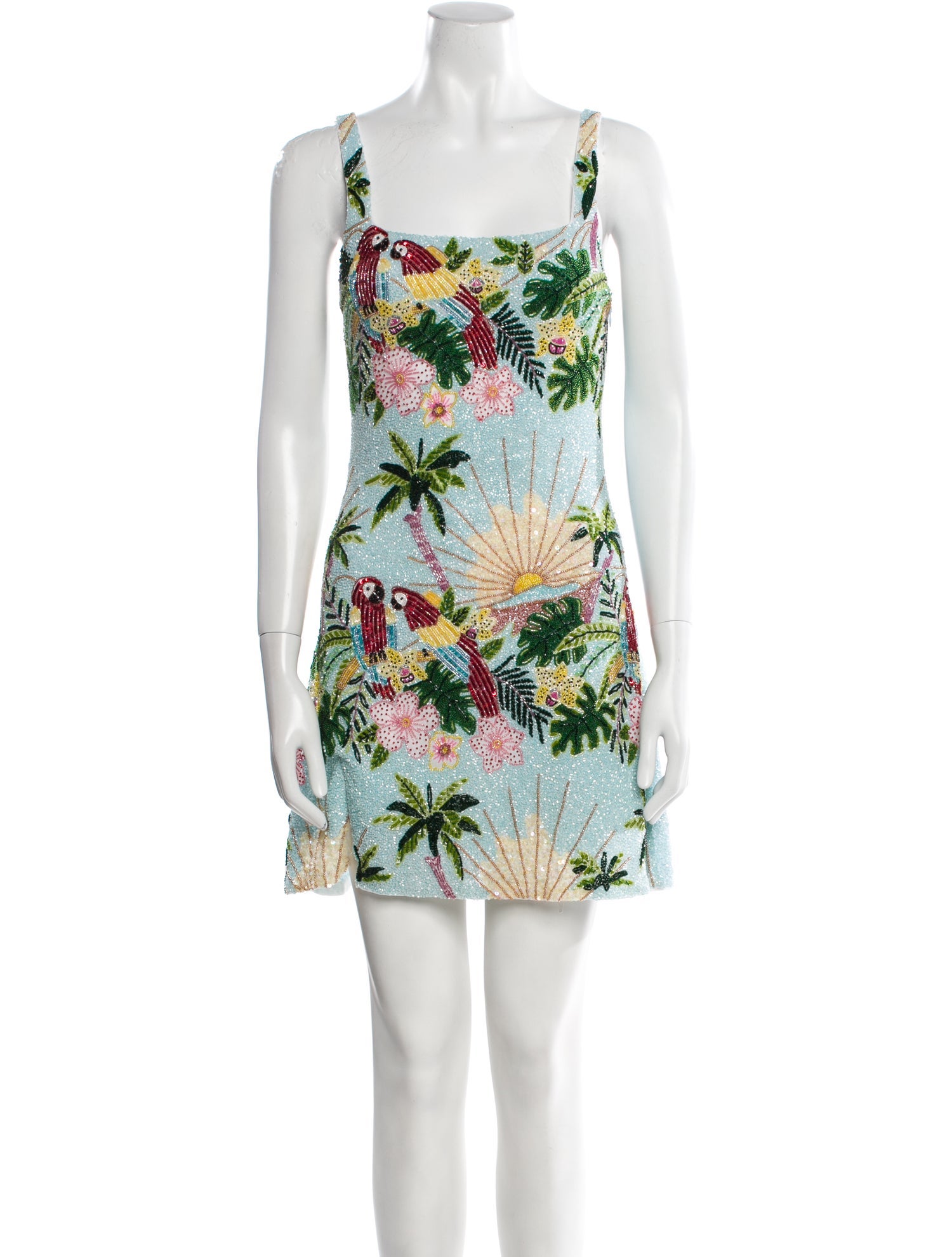 Oceanus Floral Print Mini Dress