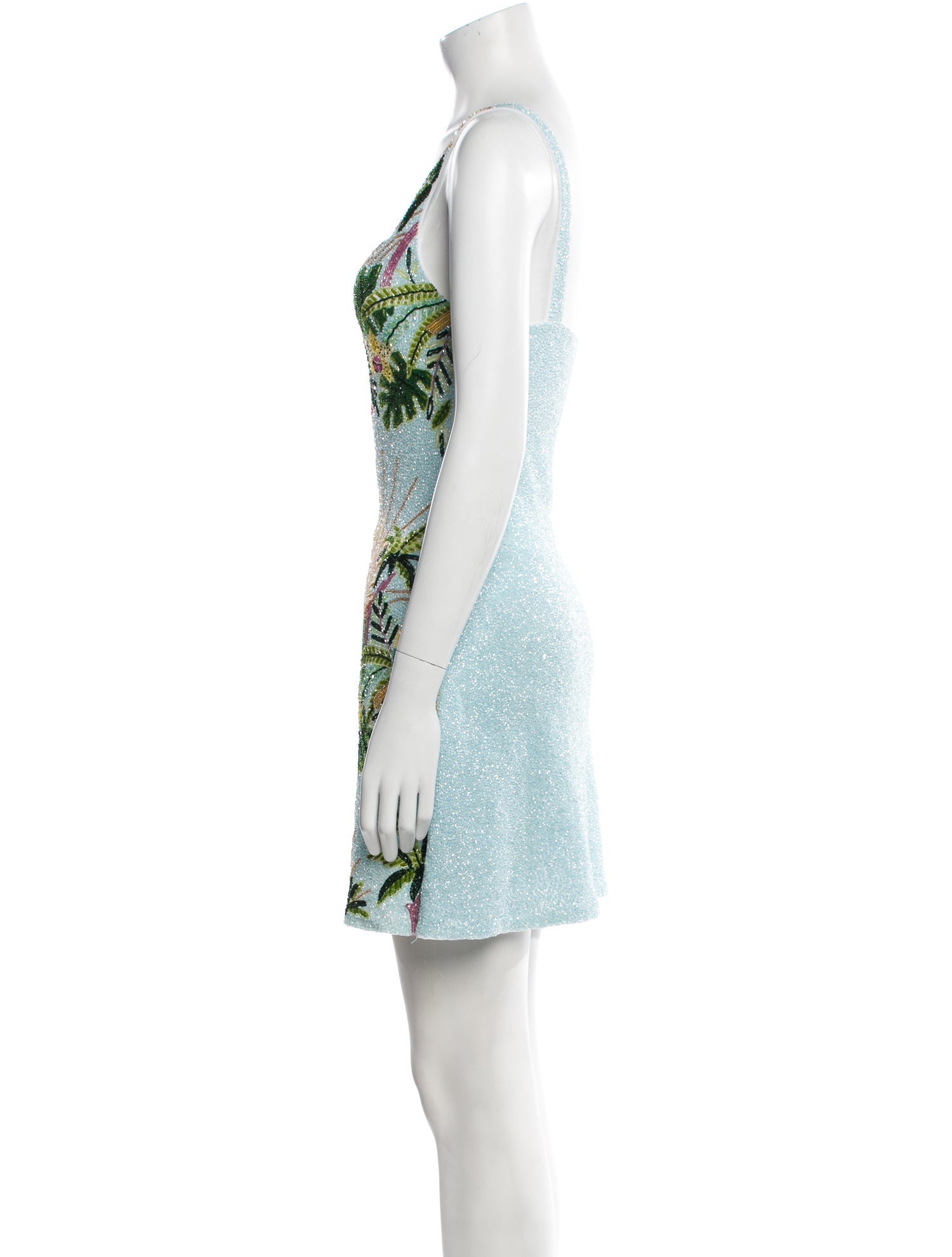 Oceanus Floral Print Mini Dress