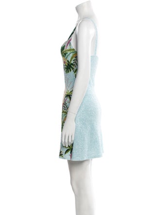 Oceanus Floral Print Mini Dress