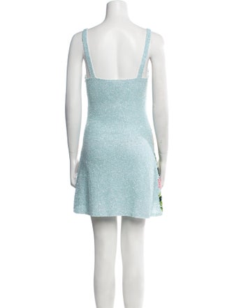 Oceanus Floral Print Mini Dress