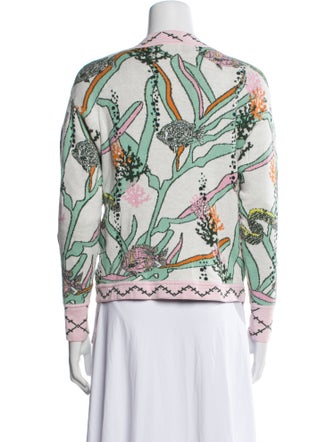 Oceanus Printed V-Neck Sweater