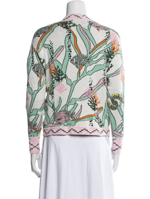 Oceanus Printed V-Neck Sweater