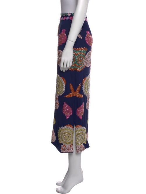 Oceanus Printed Midi Length Skirt