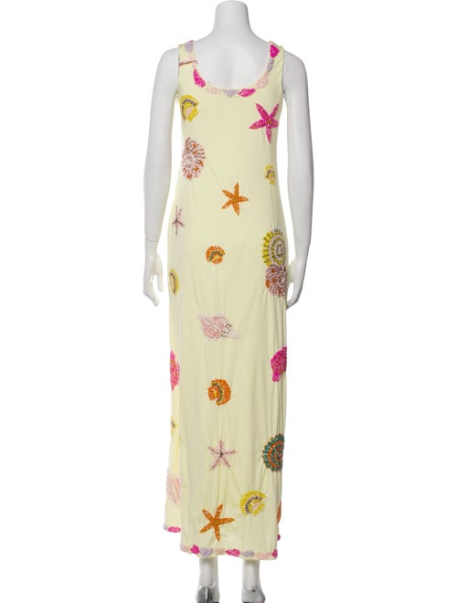 Oceanus Floral Print Long Dress