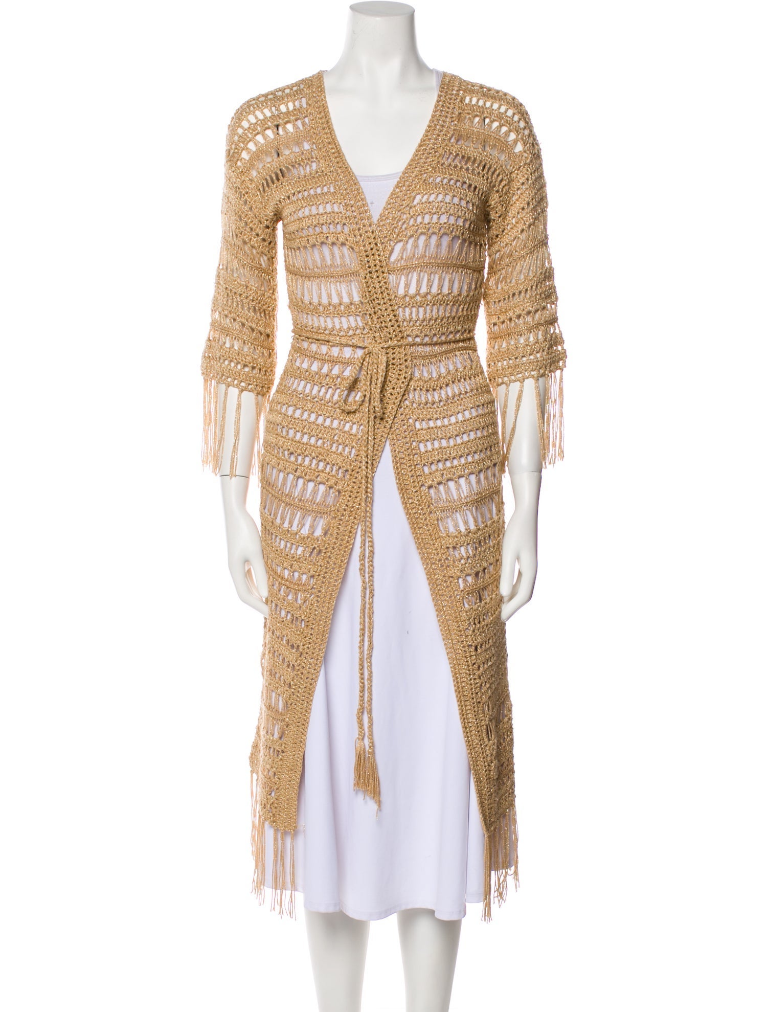 Melissa Odabash Striped V-Neck Sweater