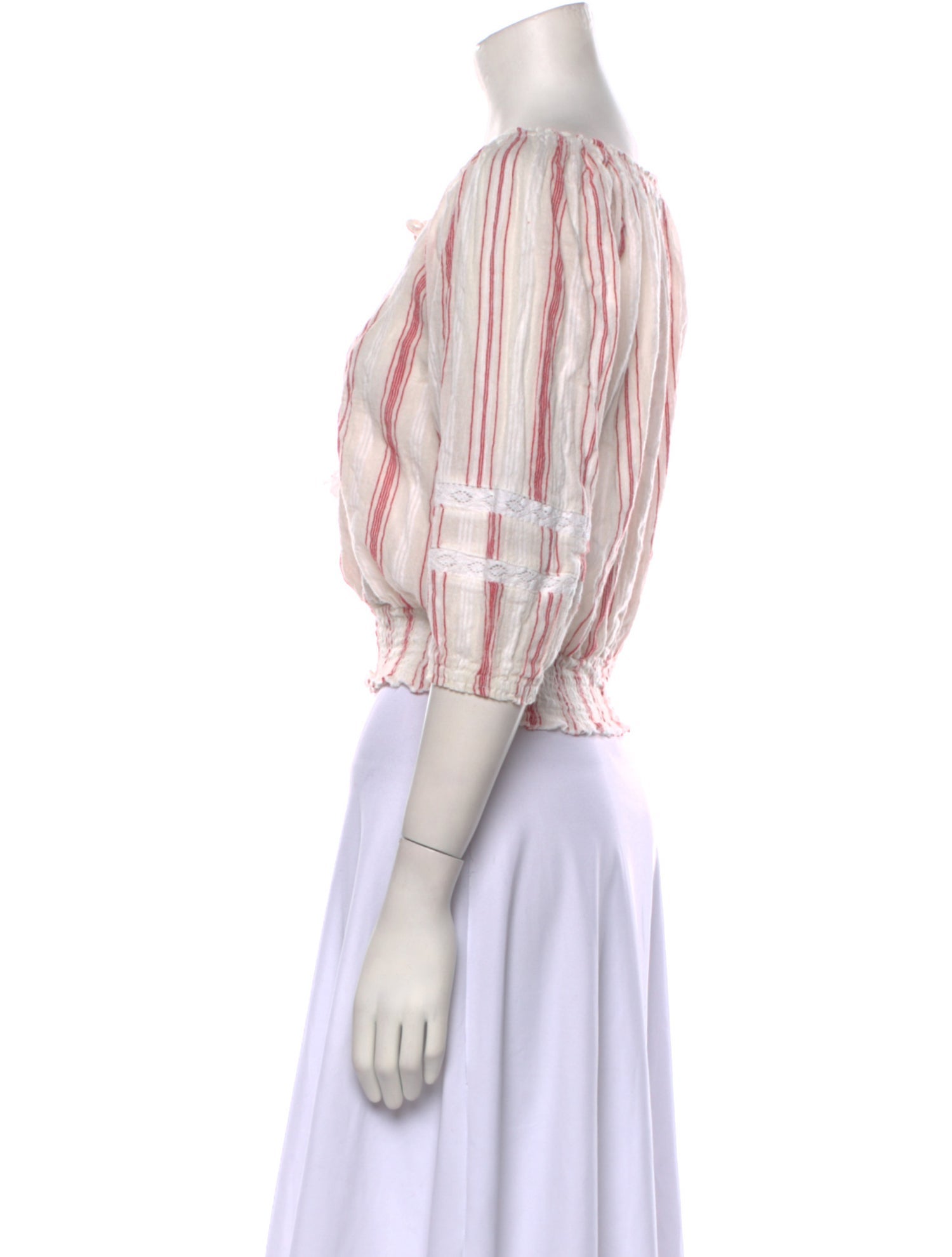 Melissa Odabash Striped Scoop Neck Crop Top