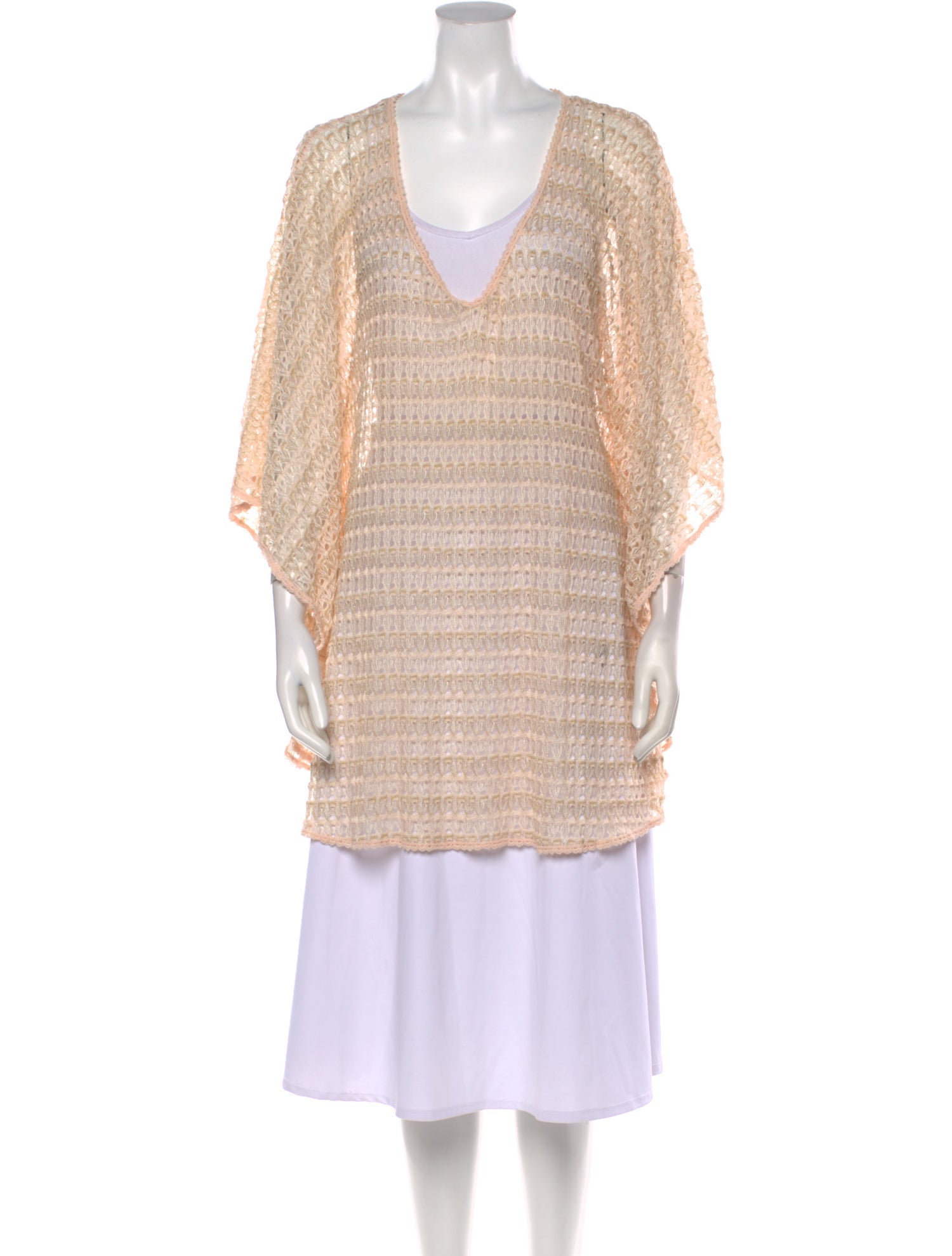 Melissa Odabash Striped V-Neck Sweater