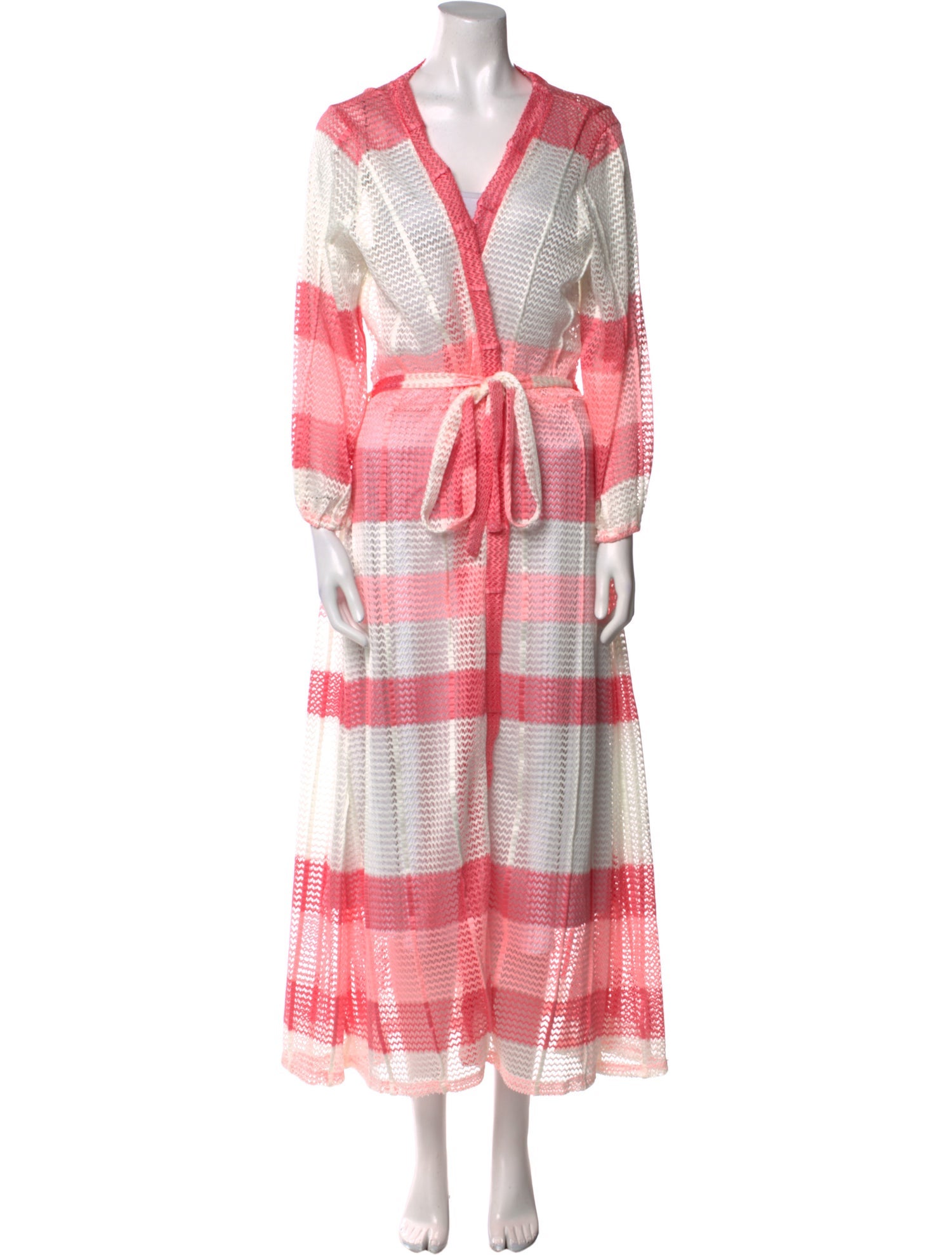 Melissa Odabash Striped V-Neck Sweater