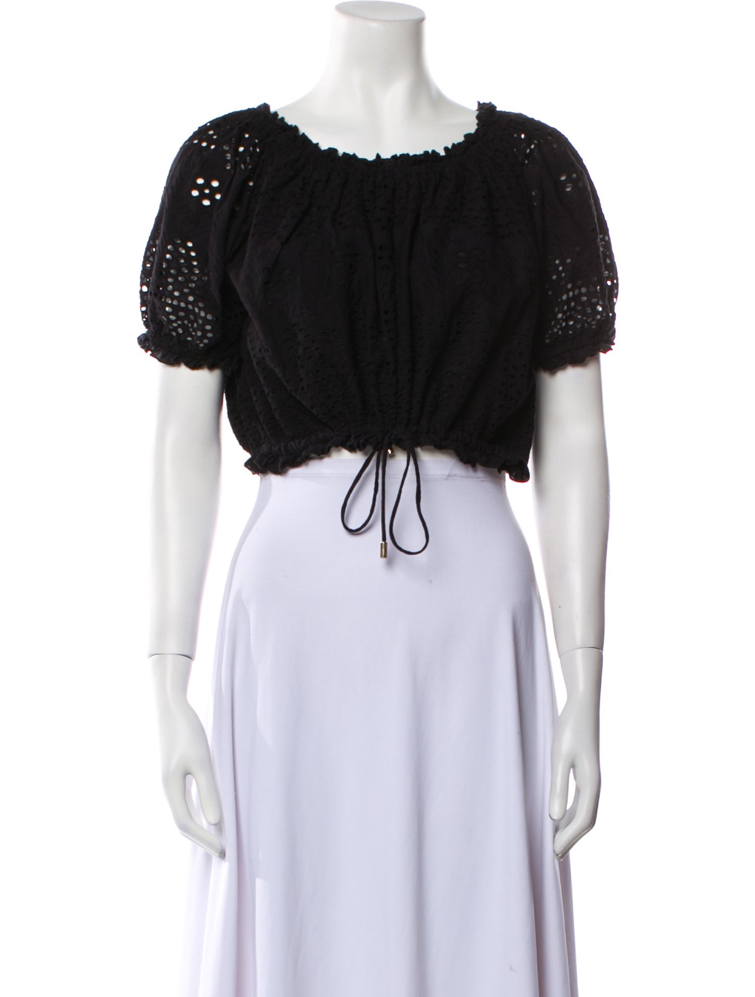 Melissa Odabash Scoop Neck Short Sleeve Crop Top