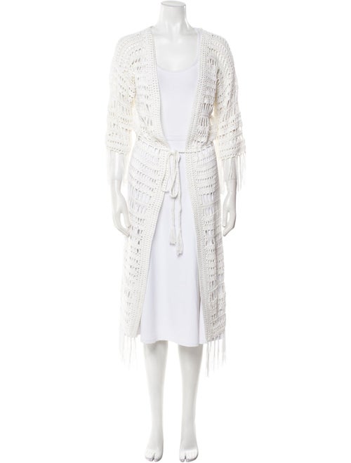 Melissa Odabash Patterned Fringe Trim Accent Robe
