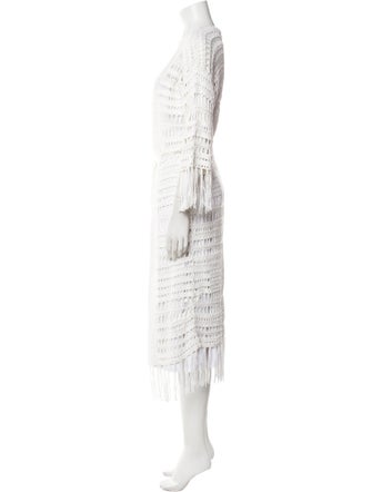 Melissa Odabash Patterned Fringe Trim Accent Robe