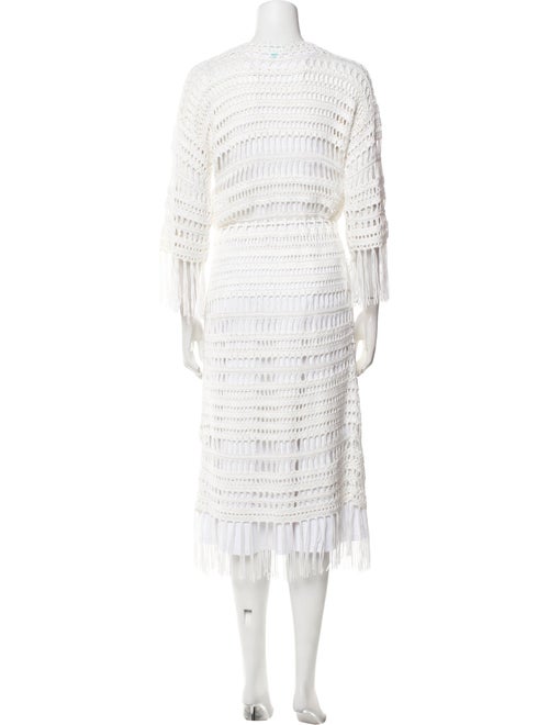 Melissa Odabash Patterned Fringe Trim Accent Robe