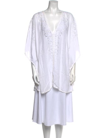 Melissa Odabash V-Neck Three-Quarter Sleeve Tunic