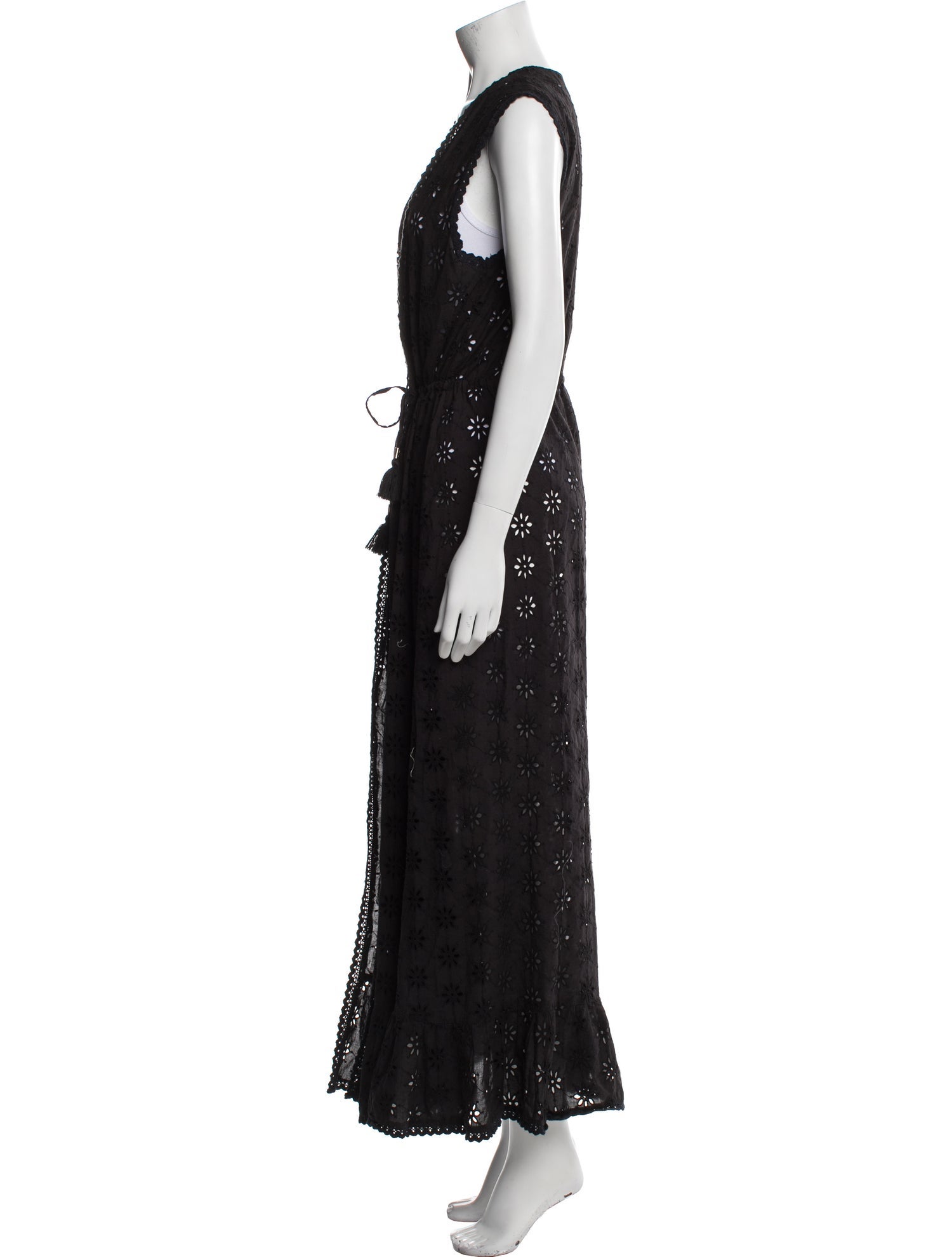 Melissa Odabash Lace Pattern Tassel Accents Cover-Up