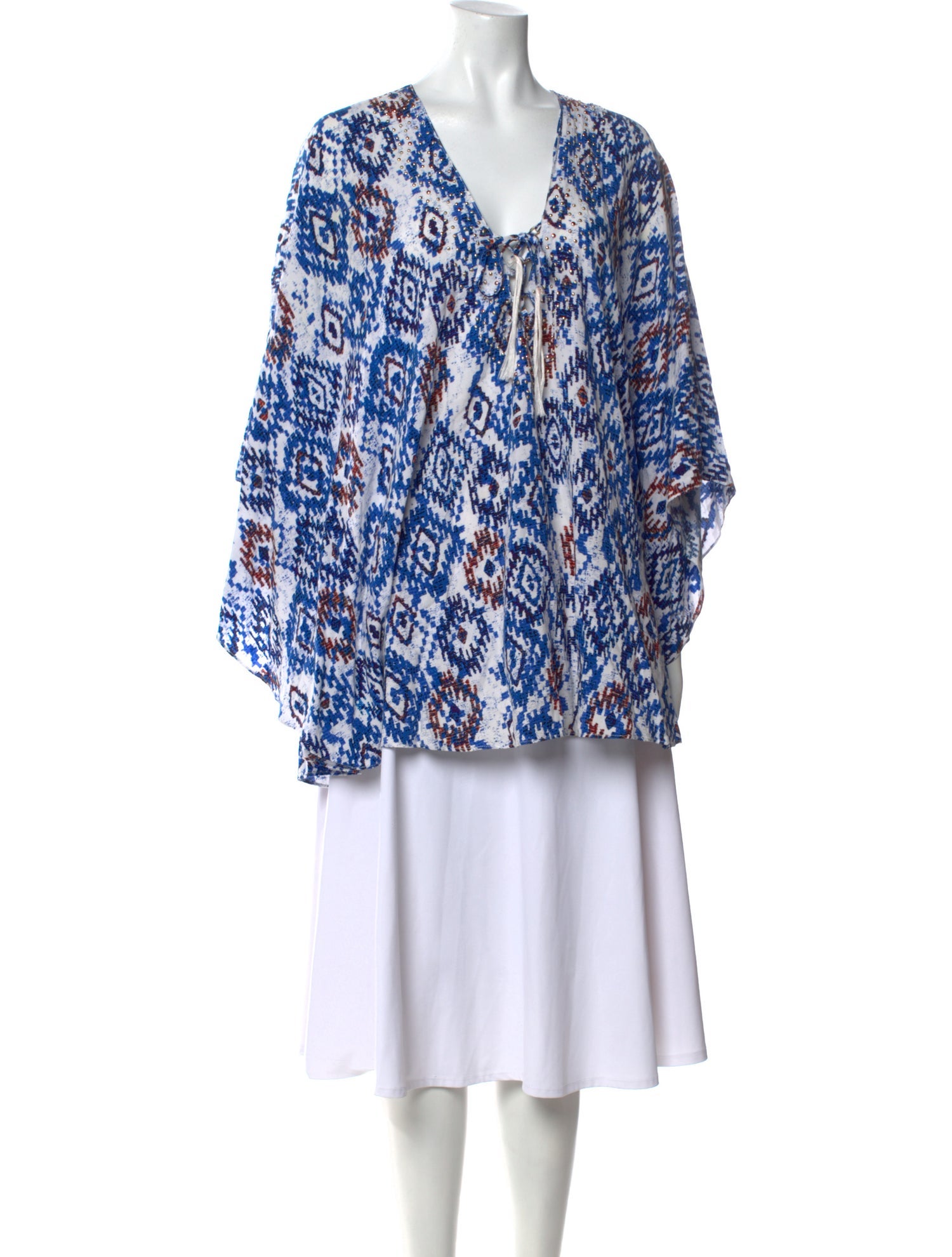 Melissa Odabash Printed V-Neck Tunic
