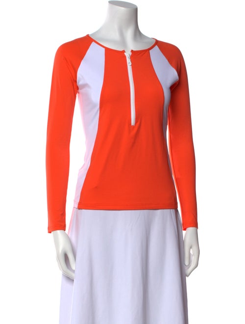 Melissa Odabash Scoop Neck Long Sleeve Top