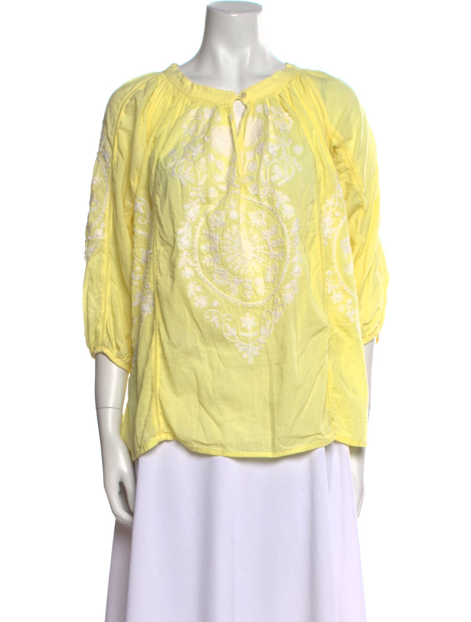 Melissa Odabash Lace Pattern Crew Neck Blouse