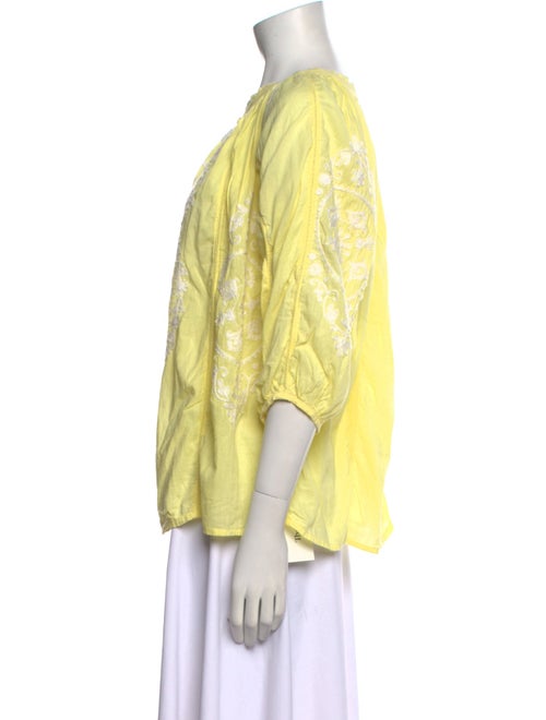 Melissa Odabash Lace Pattern Crew Neck Blouse