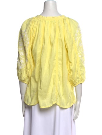 Melissa Odabash Lace Pattern Crew Neck Blouse