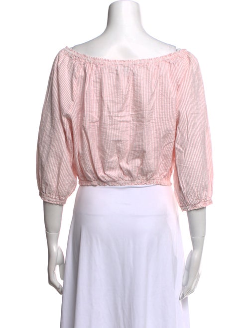 Melissa Odabash Bateau Neckline Three-Quarter Sleeve Crop Top