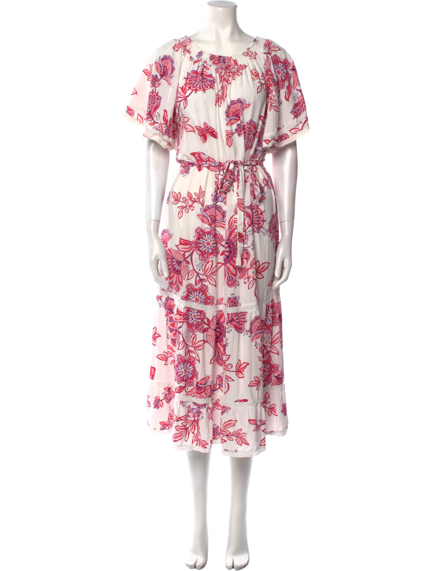 Melissa Odabash Floral Print Midi Length Dress