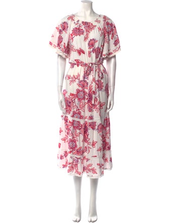 Melissa Odabash Floral Print Midi Length Dress