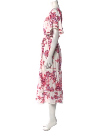 Melissa Odabash Floral Print Midi Length Dress