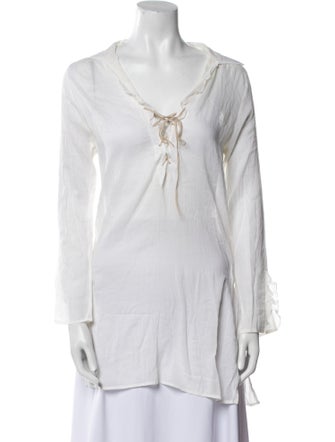 Melissa Odabash V-Neck Three-Quarter Sleeve Tunic