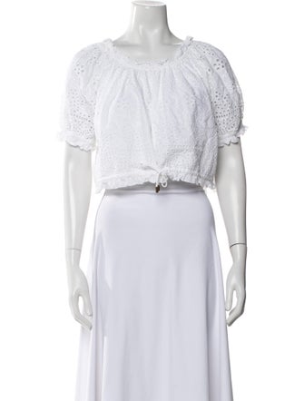 Melissa Odabash Off-The-Shoulder Short Sleeve Crop Top