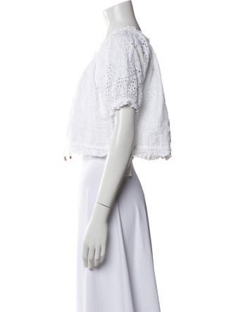 Melissa Odabash Off-The-Shoulder Short Sleeve Crop Top