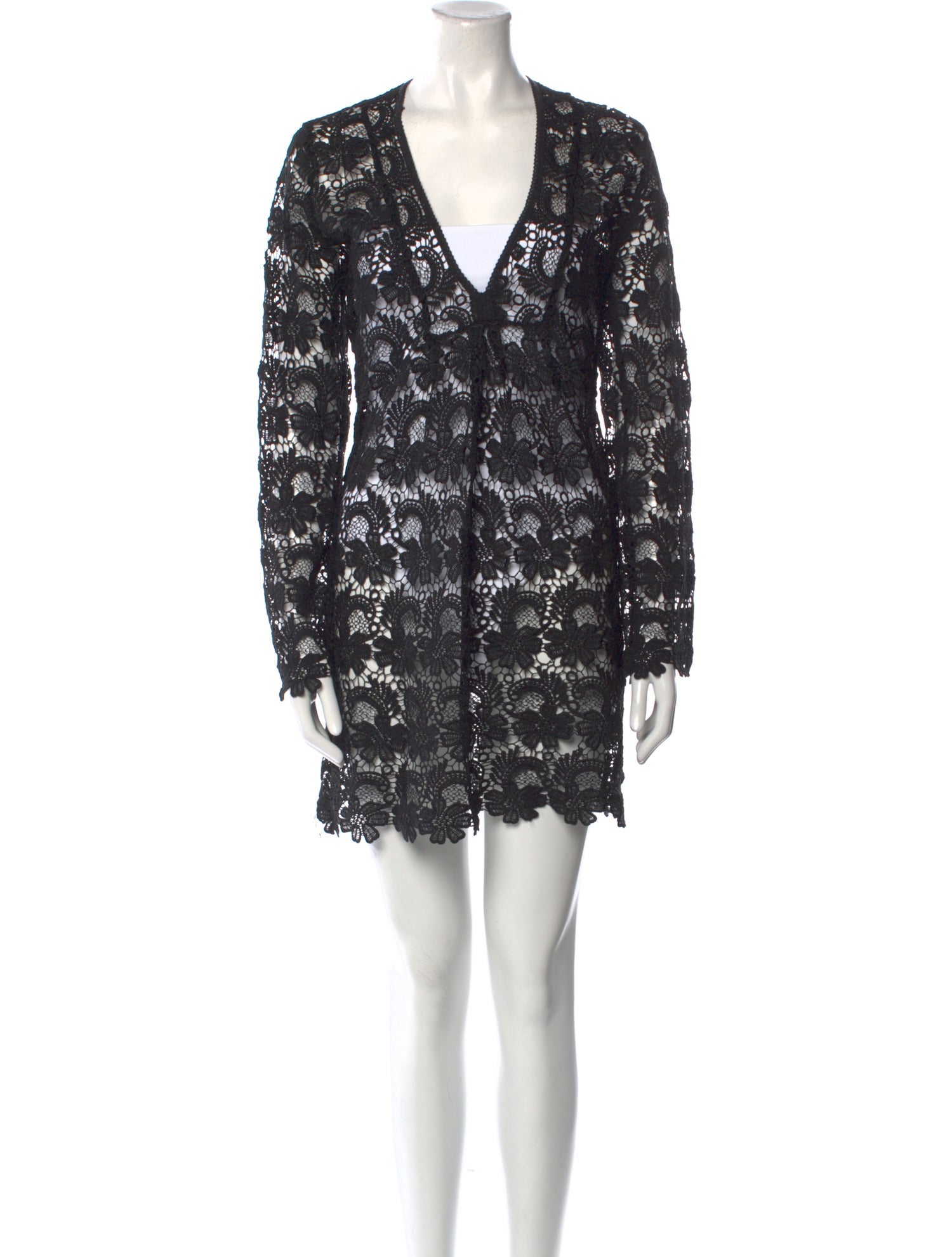 Melissa Odabash Lace Pattern Mini Dress