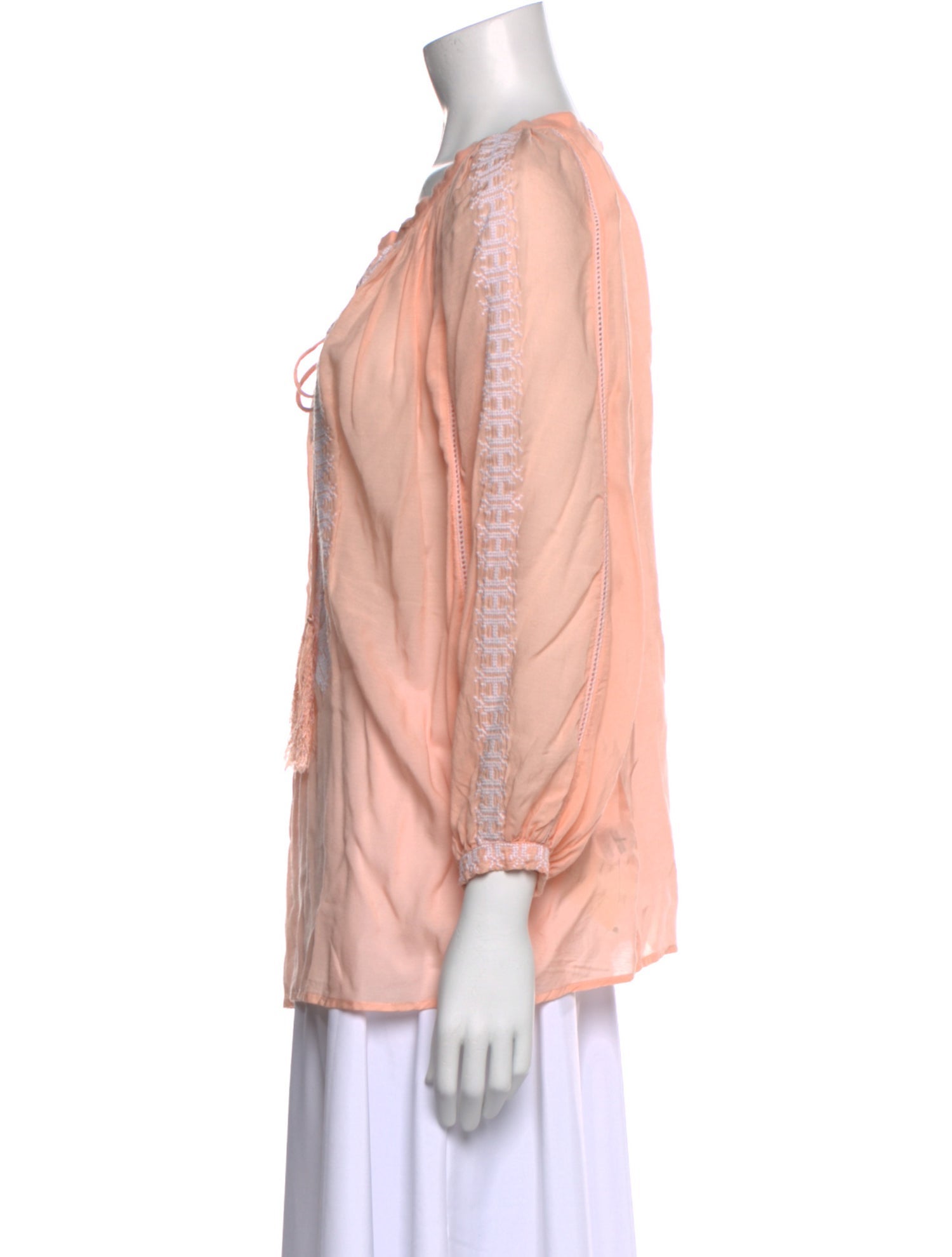 Melissa Odabash V-Neck Three-Quarter Sleeve Blouse