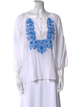 Melissa Odabash Printed Scoop Neck Tunic