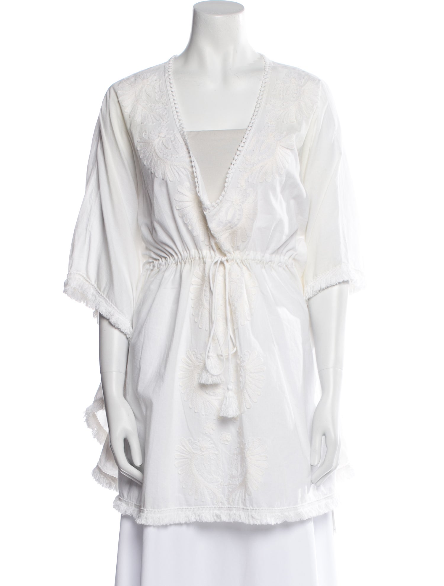 Melissa Odabash V-Neck Three-Quarter Sleeve Tunic