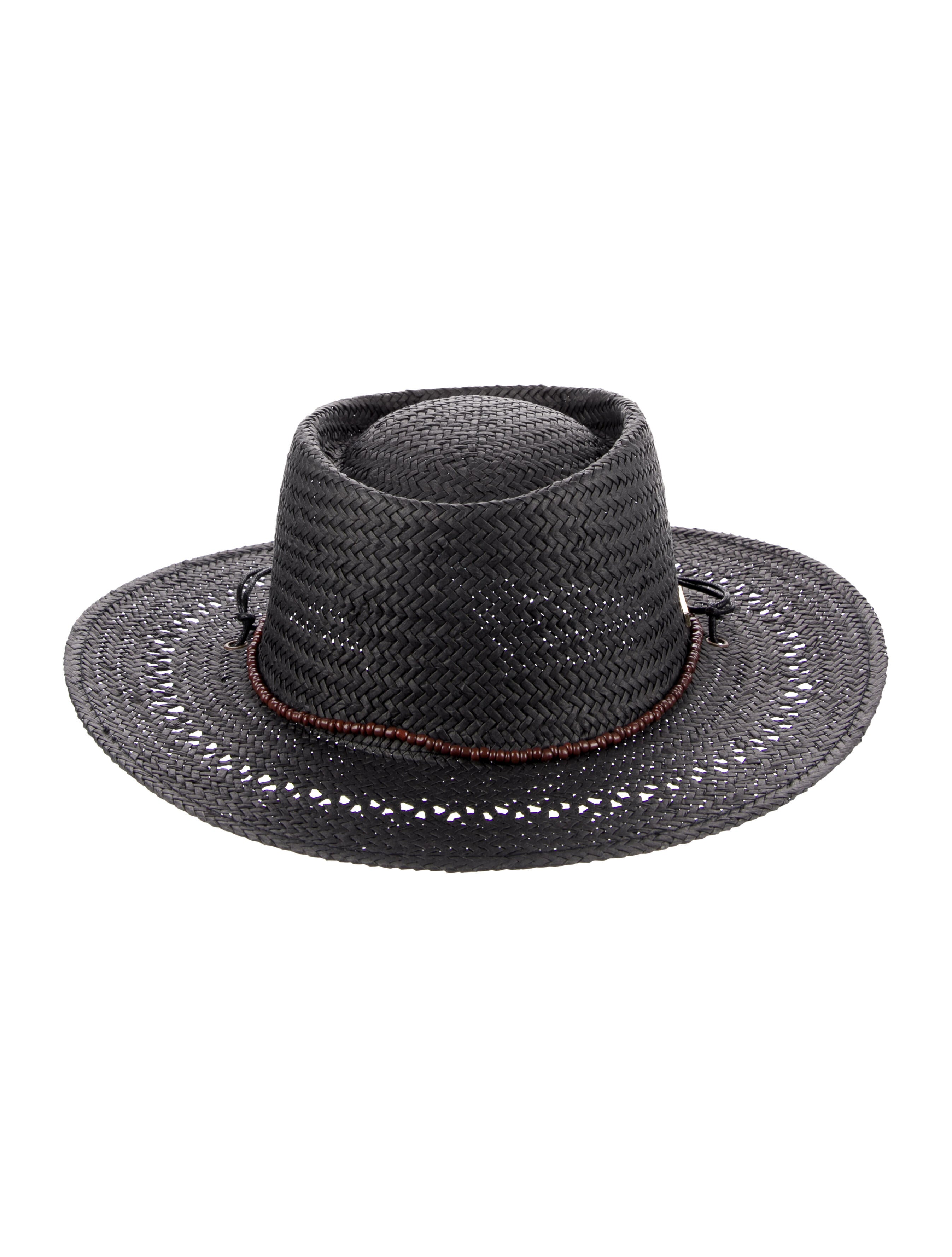 Melissa Odabash Black Paper Woven Cowboys Hat