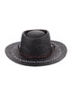 Melissa Odabash Black Paper Woven Cowboys Hat