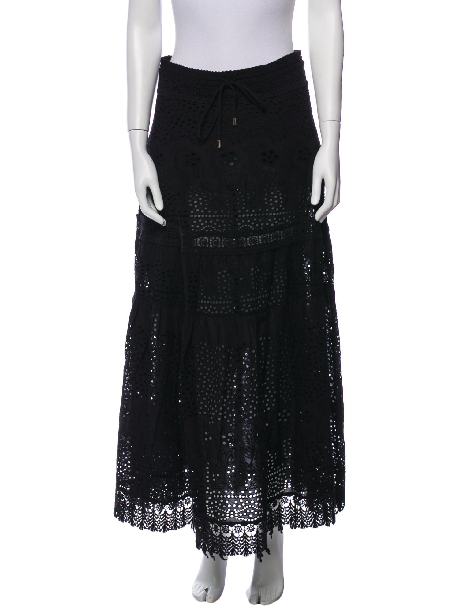 Melissa Odabash Embroidered Accent Midi Length Skirt