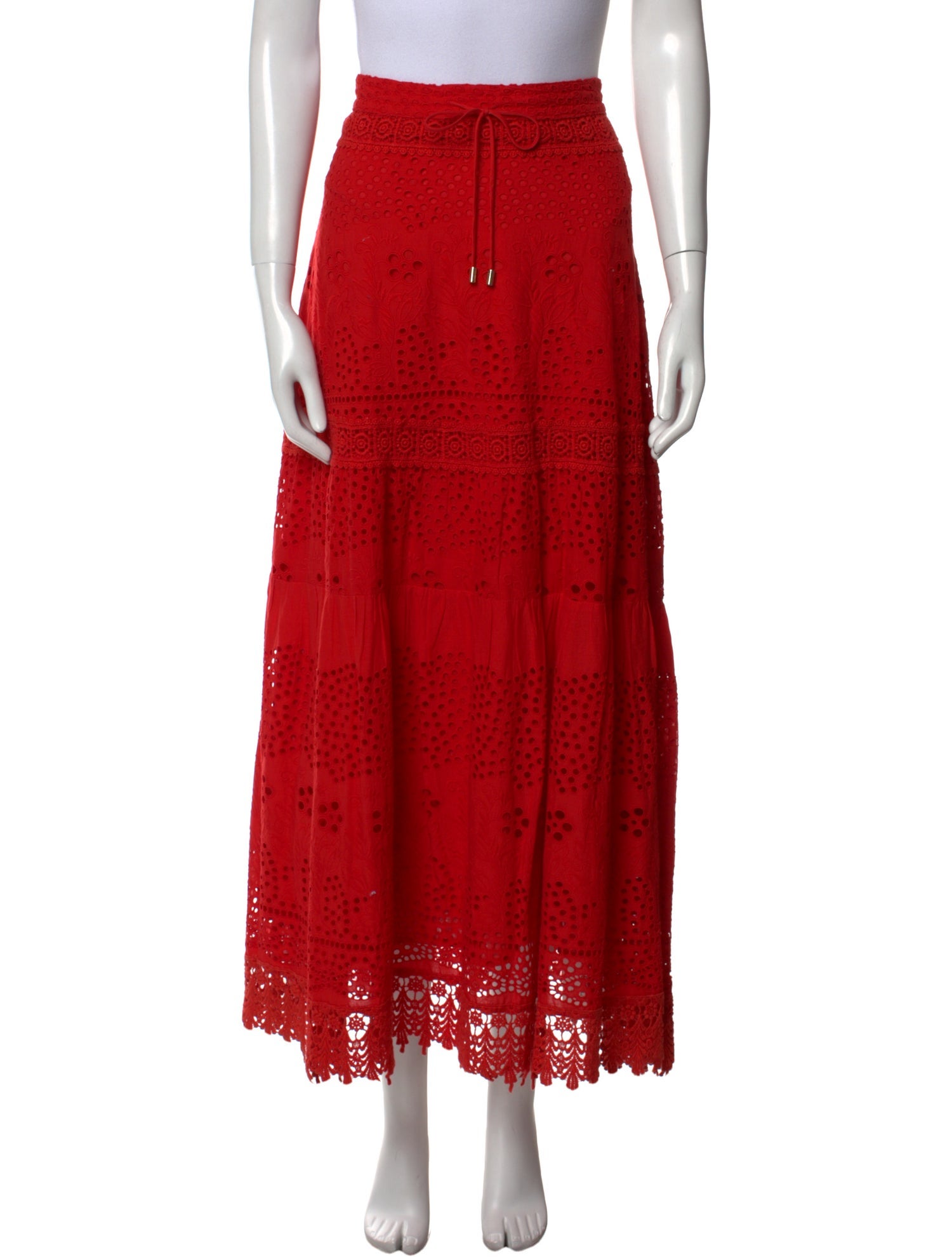 Melissa Odabash Eyelet Trim Midi Length Skirt w/ Tags