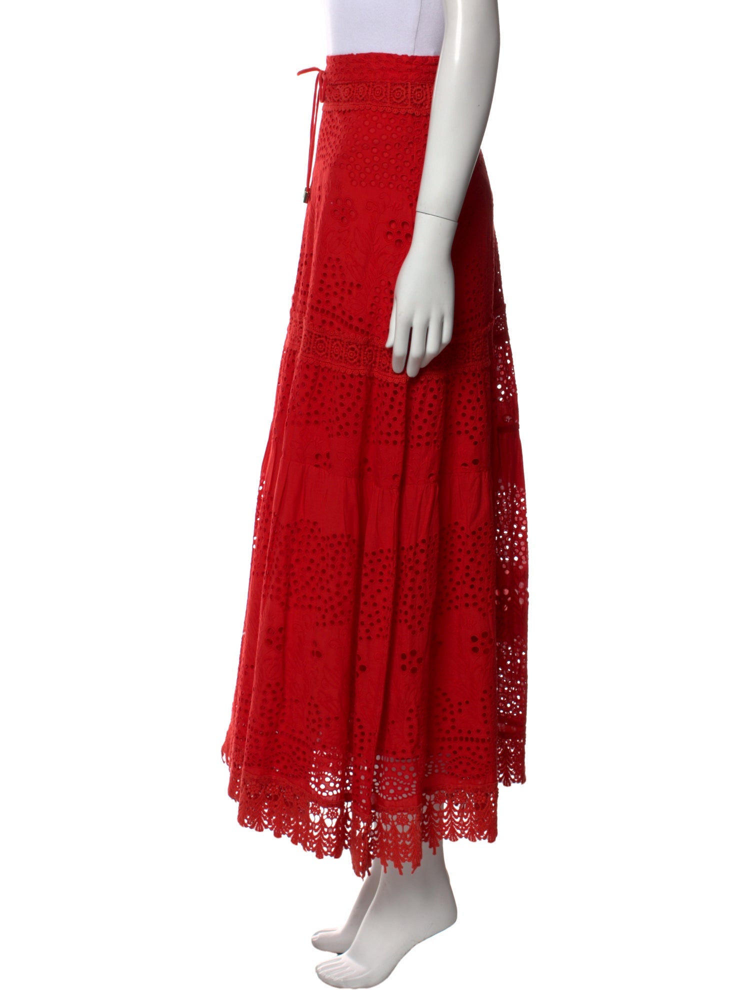 Melissa Odabash Eyelet Trim Midi Length Skirt w/ Tags